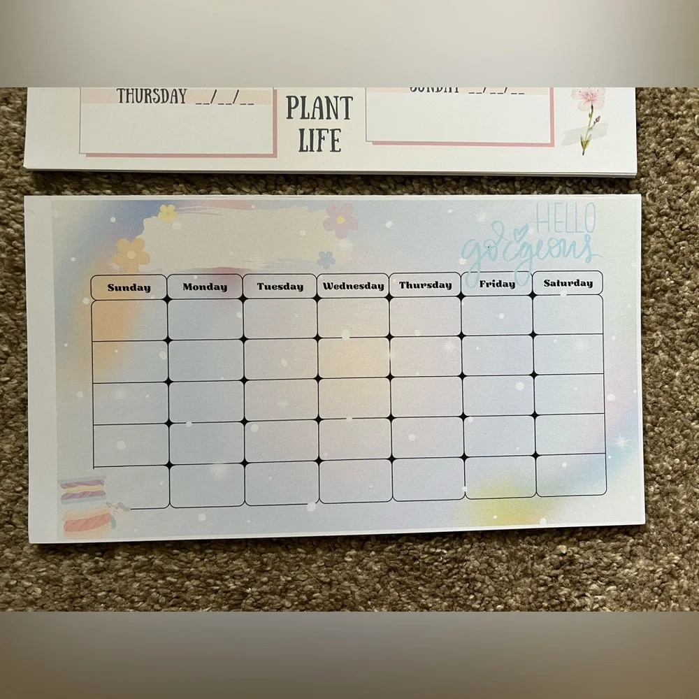 Lot of 3 Weekly Planners Bumblebees Plants Flowers Kawaii Pastel Cute Nature 🐝🌿🌸
